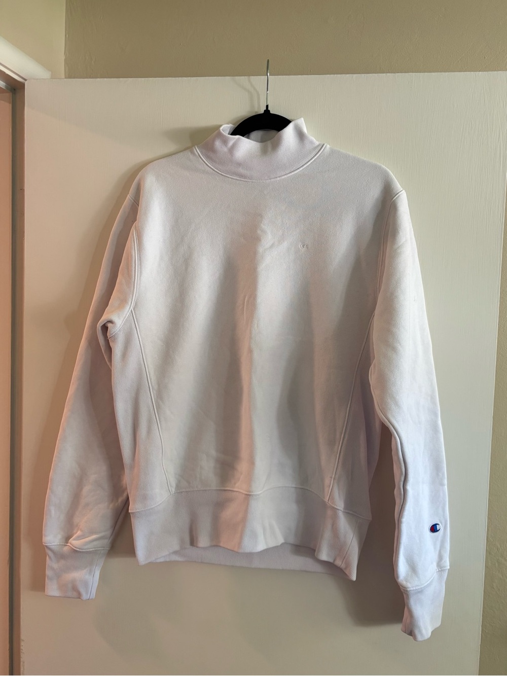 Champion Men's White Turtleneck Sweatshirt